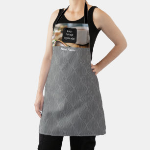 Modern Business Pattern Photo Grey Apron