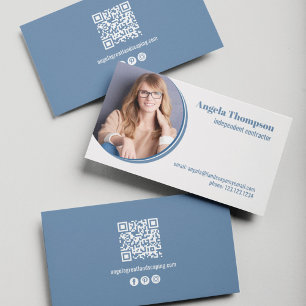 Modern Business Photo QR Code Card