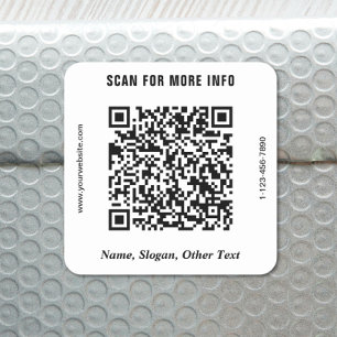 Modern Business QR Code Square Sticker