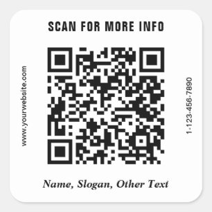 Modern Business QR Code Square Sticker