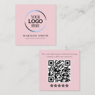 Modern Business Reviews QR Code Card   Custom Logo