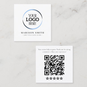 Modern Business Reviews QR Code Card Custom Logo