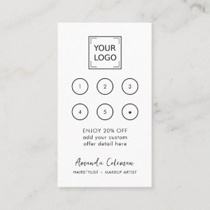 Modern Business Reward 6 Punch Logo white PINK Business Card
