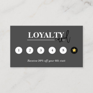 Modern Business Reward Dark Grey Flat  Loyalty Card
