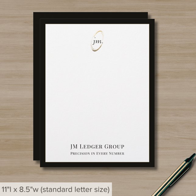 Modern Business Script Monogram Custom Letterhead (Creator Uploaded)