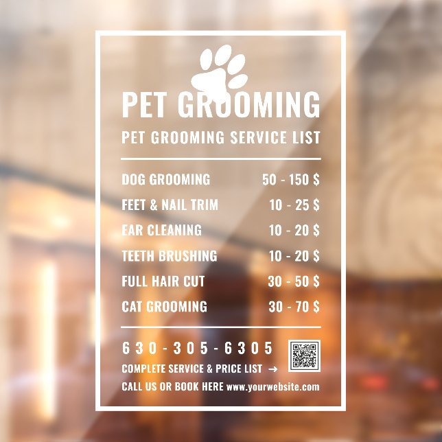 Modern Business Service Price List Storefront (Sheet 2)