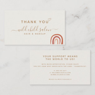 Modern Business Signature Script Thank You Discount Card