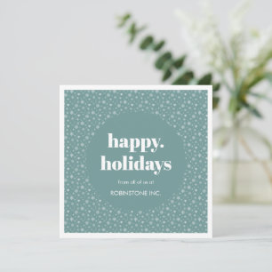 Modern Business Snowflake Pattern Dusty Blue Holiday Card