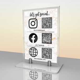 Modern Business Social Media Sign Table Card