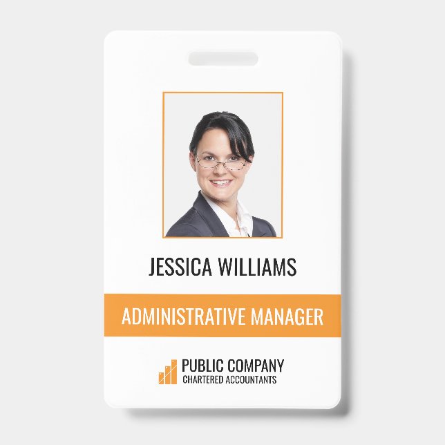 Modern Business Staff Employee ID Badge (Front)