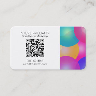 Modern business style QR code rounded style Card