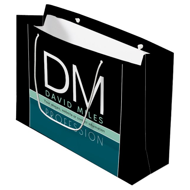 Modern Business Template | All Colours Customisabl Large Gift Bag (Front Angled)
