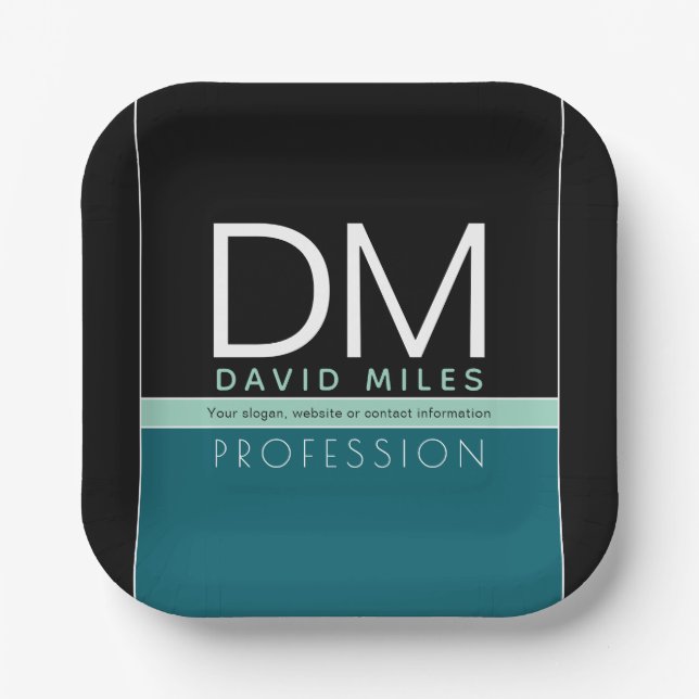 Modern Business Template | All Colours Customisabl Paper Plate (Front)