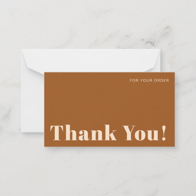 Modern Business Terracotta Thank You Card (Front)