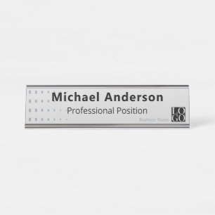Modern Business White Desk Name Plate