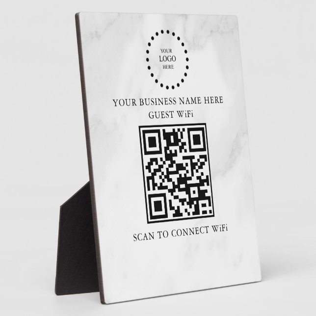 Modern Business Wifi Network and Password Black  Plaque (Side)