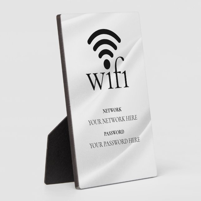 Modern Business Wifi Network and Password Black  Plaque (Side)