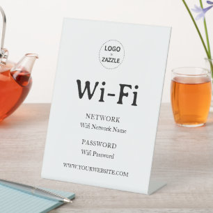 Modern Business Wifi Password Welcome Pedestal Sign