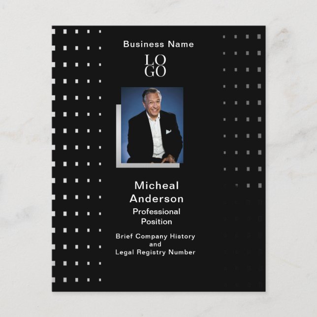 Modern Businessman Photo Advertisement Black Flyer (Front)