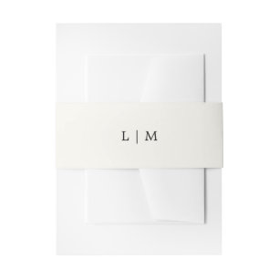 Modern Butter Yellow Monogram Elegant Wedding Invitation Belly Band