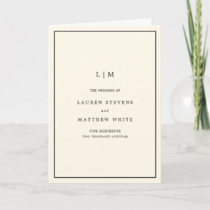 Modern Butter Yellow Monogram Elegant Wedding Programme