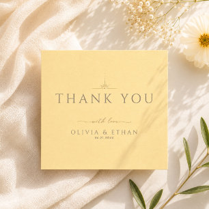 Modern Butter Yellow Wedding Budget Thank You note Card