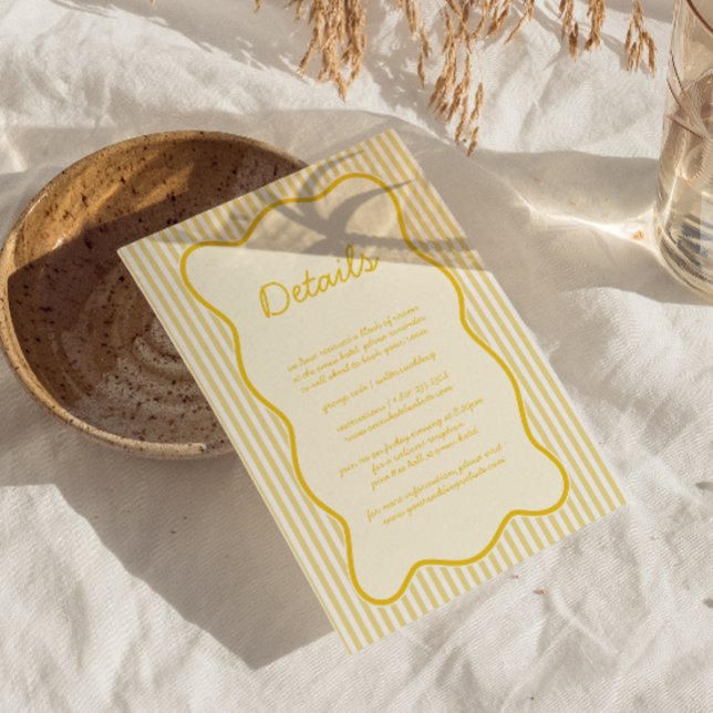 Modern Butter Yellow Wedding Detail Card (Creator Uploaded)