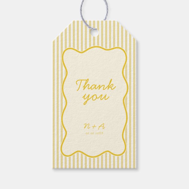 Modern Butter Yellow Wedding Gift Tags (Front)