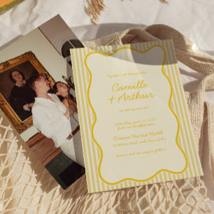 Modern Butter Yellow Wedding Invitation