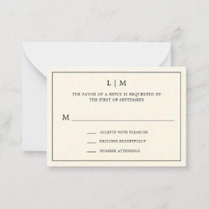 Modern Butter Yellow Wedding Mini RSVP Card