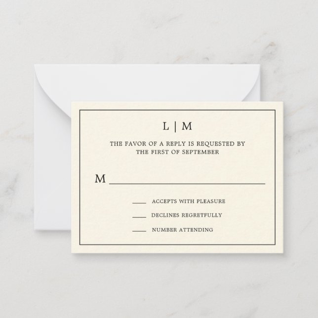 Modern Butter Yellow Wedding Mini RSVP Card (Front)