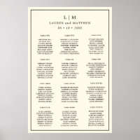 Modern Butter Yellow Wedding Seating Chart