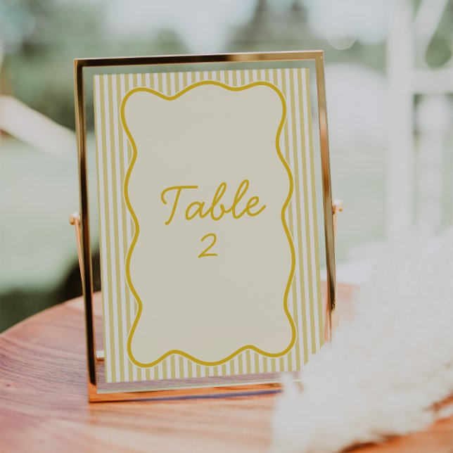 Modern Butter Yellow Wedding Table Number (Creator Uploaded)