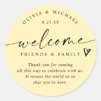 Modern Butter Yellow Wedding Welcome Hotel Bag