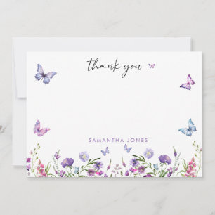 Modern Butterflies  Bridal Shower  Thank You Card