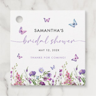 Modern Butterflies Bridal Shower Thank You Favour Tags