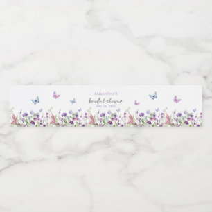 Modern Butterflies Bridal Shower Water Bottle Label
