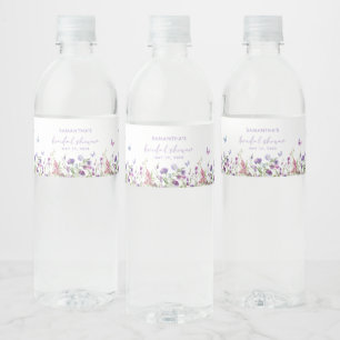 Modern Butterflies Bridal Shower Water Bottle Label