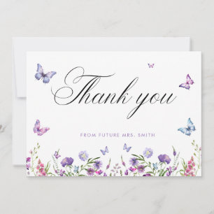 Modern Butterflies Bridal Shower Welcome Sign Thank You Card
