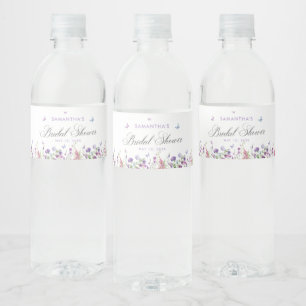 Modern Butterflies Bridal Shower Welcome Sign Water Bottle Label