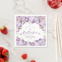 Modern Butterflies Purple Floral Bridal Shower