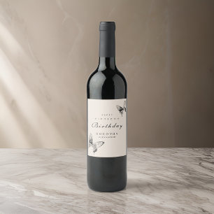Modern Butterfly ANY Milestone Adult Birthday Wine Label