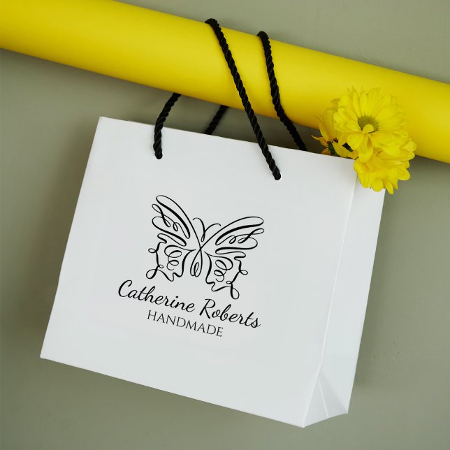 Modern Butterfly Custom Handmade Large   Rubber Stamp (Creator Uploaded)