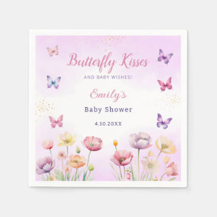 Modern Butterfly floral pink girl baby showers  Napkin