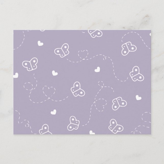 Modern butterfly pattern holiday postcard (Front)