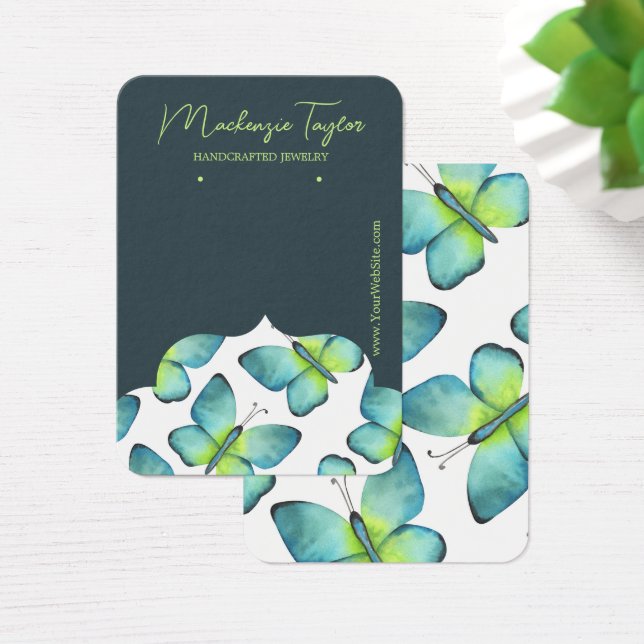 Modern Butterfly Personalised Earring Display Card (Desk)