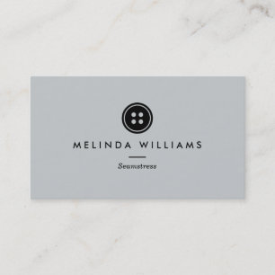 Modern Button Logo Seamstress, Sewing, Tailor II Business Card