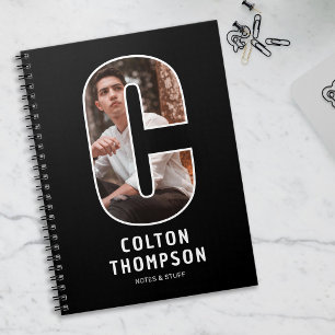 Modern "C" Photo Initial Monogram Notebook