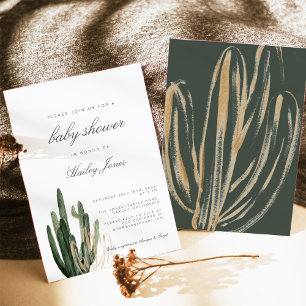 Modern Cactus Baby Shower Invitation