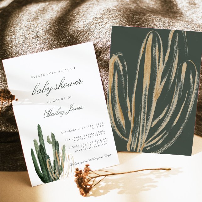 Modern Cactus Baby Shower Invitation (Creator Uploaded)